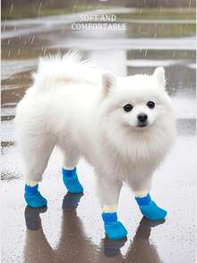 Waterproof Anti-Slip Dog Socks Shoes, Adjustable Pet Boots For Rainy Days - Multicolor - View 3