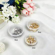 WVWV 100個防漏塑膠迷你收納盒，可重複使用，附翻蓋蓋，適用於存放番茄醬、沙拉醬、奶昔，適合戶外露營、節日派對、家庭聚會，亦可用於存放油漆、耳環、項鍊、戒指 - 4oz/100pcs - 查看 7