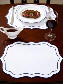 1/2/4pcs, Festive Asymmetric Fabric Placemat, Suitable For Wedding Party Table Decoration Placemat, Christmas, Easter, Valentine's Day, Thanksgiving Table Mat, Coffee Machine Mat, Non-Slip Heat Insulation Mat, Suitable For Wedding Parties, Holiday Celebrations, Picnic Camping, Birthday Banquet Table Decoration Placemat - Multicolor - View 9