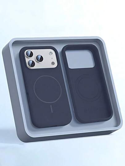 Luxury Magnetic Silicone Soft Case Compatible With Phone 17Pro Max 17 16 15 14 13 12 11 Pro Max Plus Supports Magnetic Wireless Charging Shock-Proof Protection Birthday Gift