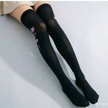 Cartoon Paw Design Over The Knee Socks, Cozy - 白色 - 查看 5