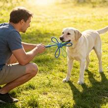1/2 Pieces - Flower-Shaped Dog Chew Toy - Training Dog Interactive Toy - Dog Boredom Reliever Toy - Chewable Toy For Dog's Den - Pet Knot Toothbrushing Toy - Multicolor - View 6