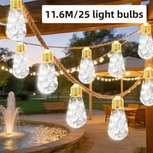 Luces de cuerda solares vintage de cuerda de cáñamo a prueba de caídas, 8 modos de parpadeo IP44 resistentes al agua con encendido/apagado automático, luces decorativas para exteriores para valla, patio, jardín, árbol, balcón, camping - Multicolor - Ver 11