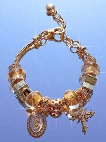 1pc Sparkling Zirconia Charm Bracelet, Religious Charm Bracelet With Virgin Mary Pendant, Adjustable Bracelet - 銀 - 查看 1