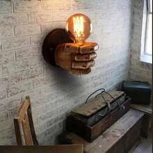 Vintage Left Hand Right Hand Fist Resin Wall Lamp, Creative Decor For Dining Room, Bar, Corridor - 多款 - 查看 5