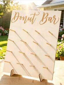 Giá trưng bày bánh donut bằng gỗ 16 lỗ, kệ trưng bày bánh donut tại nhà, kệ trưng bày thực phẩm cho tiệc tùng, quầy bán đồ ăn cho sinh nhật, đám cưới, họp mặt gia đình, giá trưng bày bánh donut bằng gỗ, giá đựng đồ ăn cho tiệc Lễ Tạ ơn, Giáng sinh, Năm mới 2025, nhà bếp - khung 16 lỗ - Xem 4