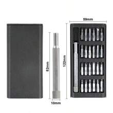 Bộ tua vít chính xác 25 trong 1, bộ dụng cụ sửa chữa đa chức năng, thích hợp để tháo lắp điện thoại và máy tính bảng, tua vít bằng nhôm bền bỉ với nhiều đầu vít và tay cầm. - Bộ 25 món - Xem 9