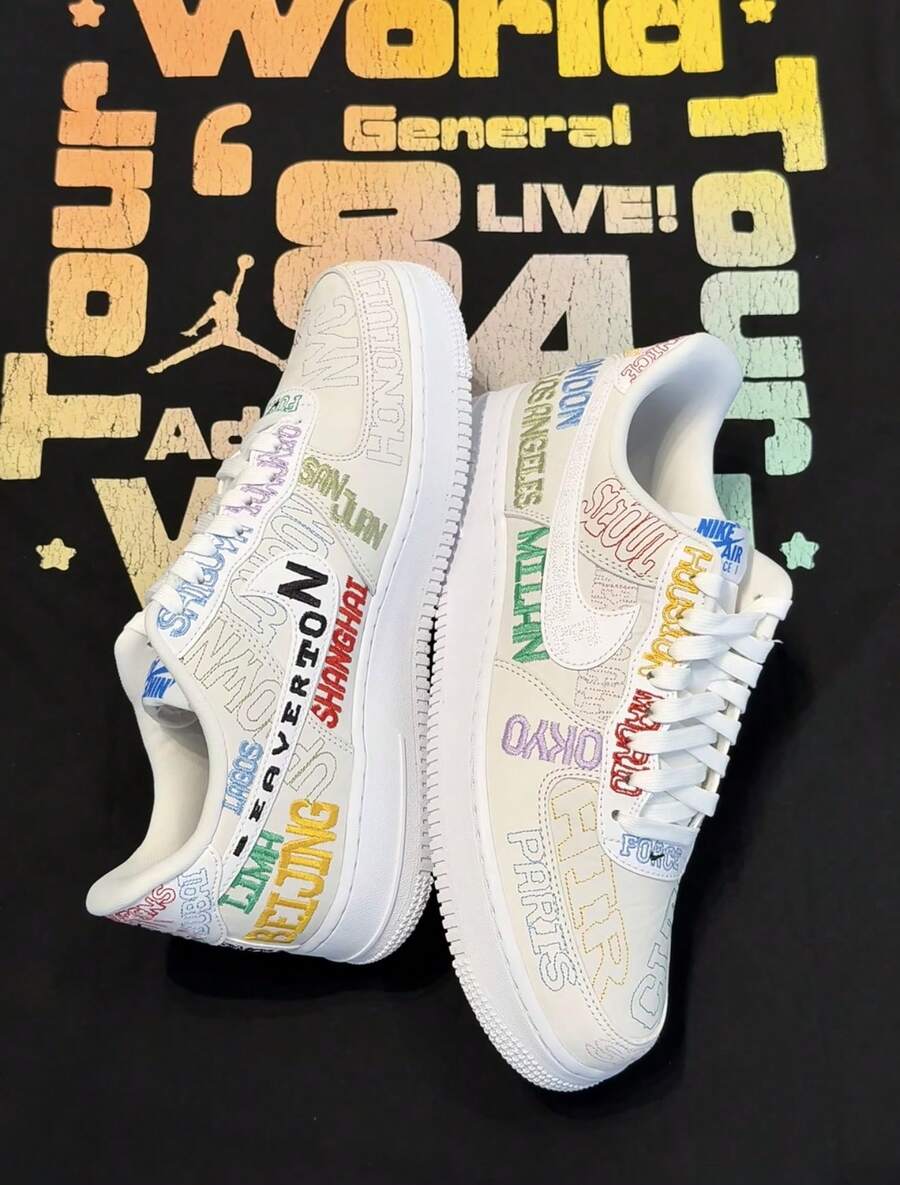 Nike Air Force 1 '07 LV8 Style White Multi Casual Sneakers Men's II1549-100 - 白色 - 查看 1