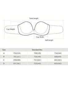 1pc Reusable Adhesive Invisible Bra Sticker, Soft & Comfortable, Suitable For Wedding Photography - Multicolor - View 7