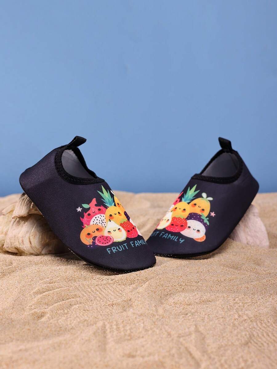 Giày đi nước mùa hè in họa tiết cho trẻ em, giày lội nước chống trượt nhanh khô cho bé trai và bé gái, giày đi biển cho trẻ nhỏ, dép đi bè ngoài trời. - màu đen - Xem 1