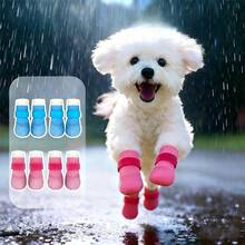 Waterproof Anti-Slip Dog Socks Shoes, Adjustable Pet Boots For Rainy Days - Multicolor - View 1