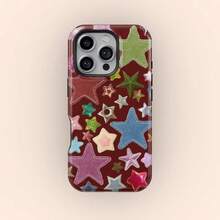 [24h Shipping From DE/FR/ES]Apple 17 16 15 Promax  23 24 25 26 Ultra Galaxy Star Candy Case, Kawaii Star Patch Y2K Coquette Aesthetic  Case,  17 16 15 14 13 12 11 Pro Max,  S26 - Frosted Texture - View 1