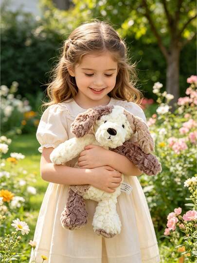 30CM/11.81Inch Cute Fluffy Puppy Plush Toy, Soft Stuffed Dog Plushies, Lovely Room & Sofa Bedroom Decor, Ideal Christmas Birthday Easter Valentine's Day Thanksgiving Gift For Girls Boys & Dog Lovers