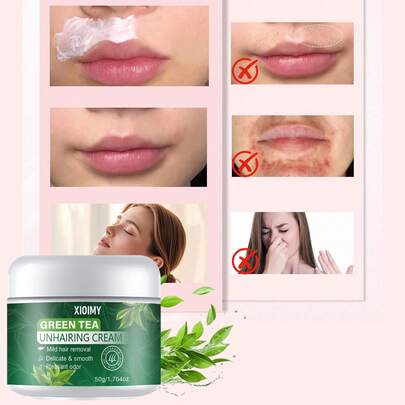 XIOIMY 50克绿茶脱毛膏，温和植物配方，轻松脱毛，无忧脱毛，父亲节和清凉夏日的理想之选，脱毛，脱毛膏，身体脱毛