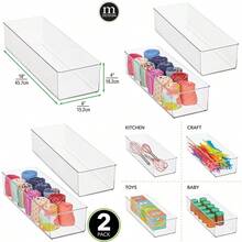 mDesign - Caja organizadora de cajones de plástico para armarios dormitorios uso para leggings calcetines corbatas joyas accesorios colección Lumiere paquete de 2 unidades transparente - POR SUPUESTO - Ver 1
