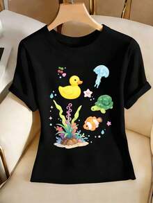 Women T-Shirts - Black - View 2