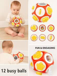 Bola Mainan Sensorik untuk Balita, Bola Edukatif dan Aktif untuk Perkembangan Anak Usia Dini, Bola Genggam Dodecahedron, Mainan Belajar Dini untuk Bayi - Bola Sibuk - View 4