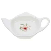 ABOOFAN - Soporte para bolsa de té usada bolsa de té en forma de tetera posavasos de cerámica platillos para reposar cucharas platos de condimento tazón de té estante de almacenamiento para - Blanco - Ver 9