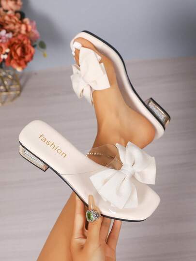 New Arrival Fashion Women's Chunky Kitten Heel Sandals, Butterfly & Floral Pattern, Stylish Wedding Princess Shoes