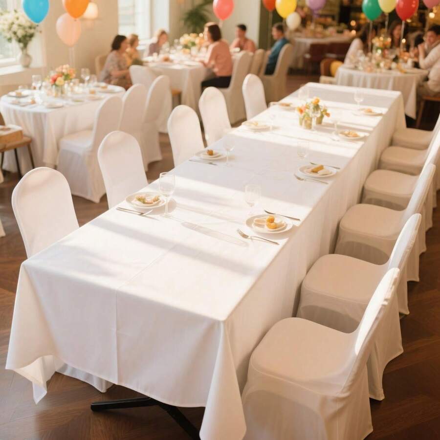 1件纯白色桌布,适用于婚礼、餐厅、酒店、会议室、餐桌,简约现代方形,室内外均可使用。 - 白色 - 查看 1