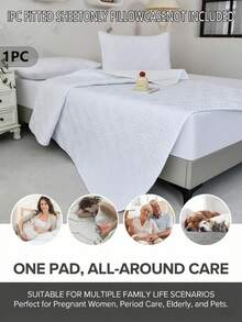 1 tấm bảo vệ nệm chống thấm nước, chần bông siêu âm, có dây đai chống trượt, mềm mại và thoải mái, thân thiện với da, phù hợp với giường cỡ Queen, King và Twin, tấm phủ nệm mềm mại, chống bụi và vết bẩn, có thể giặt máy (không bao gồm vỏ gối) - Tấm lót chống thấm nước cho tã - màu trắng - Xem 2