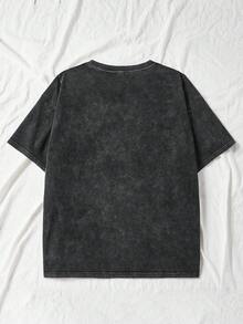Áo thun nữ cỡ lớn hàng ngày, 64% cotton, họa tiết quả anh đào vàng, cổ tròn, tay ngắn, kiểu dáng đơn giản mùa hè, giặt mài; Áo thun nữ mùa hè, 64% cotton, họa tiết trái cây kim loại, cổ tròn, tay ngắn, kiểu dáng quyến rũ, giặt mài đen. Phong cách thường ngày. - màu đen - Xem 5