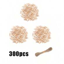150 قطعة دبابيس غسيل خشبية صغيرة طبيعية مع حبل الخيش - مشابك صور ريفية، مشابك حرف DIY، خطاطيف تعليق الغسيل وهدايا حفلات الزفاف، إحساس خشبي أصيل ومتعدد الاستخدامات، يمكن طلائها لديكور عيد الميلاد DIY - متعدد الألوان - مشاهدة 14
