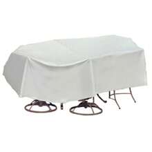 Cubiertas Protectoras Resistentes a la temperie para Mesa de Patio y Silla 182 cm 188 cm Mesa Ovalada/Rectangular - Gris - Ver 2