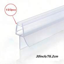 1/2/3pcs 30inch/76.2cm Shower Screen/Doors Seal Strip For 0.16-0.24in/4-6mm, Shower Seal Strip For Straight Glass Up To 23mm Gap, Transparent Shower Seal Strip Replacement - Colorless - View 9