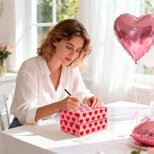 FYSUIMU - Paquete de 24 cajas de envío para el día de San Valentín caja de cartón corrugado rojo y rosa para embalaje papel de regalo manualidades pequeñas empresas 6 x 4 x 2 pulgadas - Rojo y rosado - Ver 6