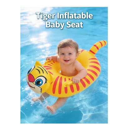 1pc Kids Swimming Pool Inflatable Seat Ring, Cute Floating Seat Ring, Swimming Ring With Handles For Children, Underarm Floating Ring For Summer Swimming