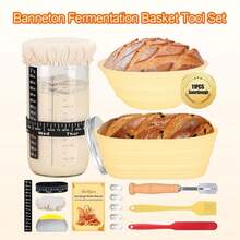 Bread Fermentation Basket, Sourdough Proofing Basket & Bread Baking Tool For Home Kitchen - Beige - View 3
