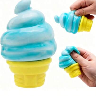 Ice Cream Torch Shaped Squishy Toy, Cute Stress Relief Squeeze Toy, Fun & Adorable Gift For Birthday, Easter, Halloween, Christmas, Party, Cheap Stuff, Quick Bounce Soft Squeeze Fidget Toy, Squishy Stress Toy, , Butter Squishy