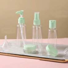 1set Travel Cosmetic Dispensing Bottles Portable Wash Bag Set Press Spray Bottle Lotion Shampoo Cream Empty Bottle (Card Random) - Multicolor - View 4