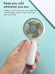 1pc New Handheld Mini Fan, Portable Fan For Home/School/Dorm/Office/Outdoor Use, Requires 2 AAA Batteries (Not Included) - Multicolor - View 3