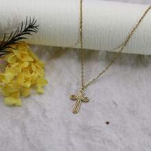 1 chiếc dây chuyền mặt thánh giá bằng thép không gỉ, dây chuyền choker thánh giá thắt nút dành cho nữ, trang sức thời trang phong cách tôn giáo, quà tặng chống oxy hóa. - hình học - Xem 7