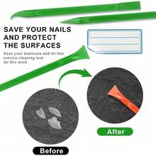 9 PCS Plastic Scraper Non-Scratch Sticker Remover Tools Car Crevice Cleaning Multi-Use Thumb Paint Scrappers Tight Spaces Crevices, Kitchen Removing Food, Stickers, Paint, Grease - Default - View 6