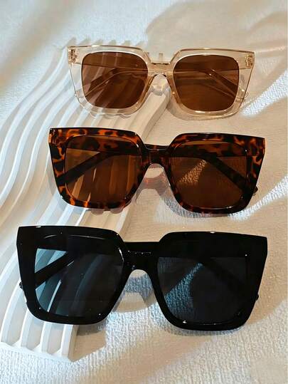 1/3/5pcs Square Cat Eye Sunglasses For Men & Women, Suitable For Fishing, Outdoor, Travel, Hiking, Photography