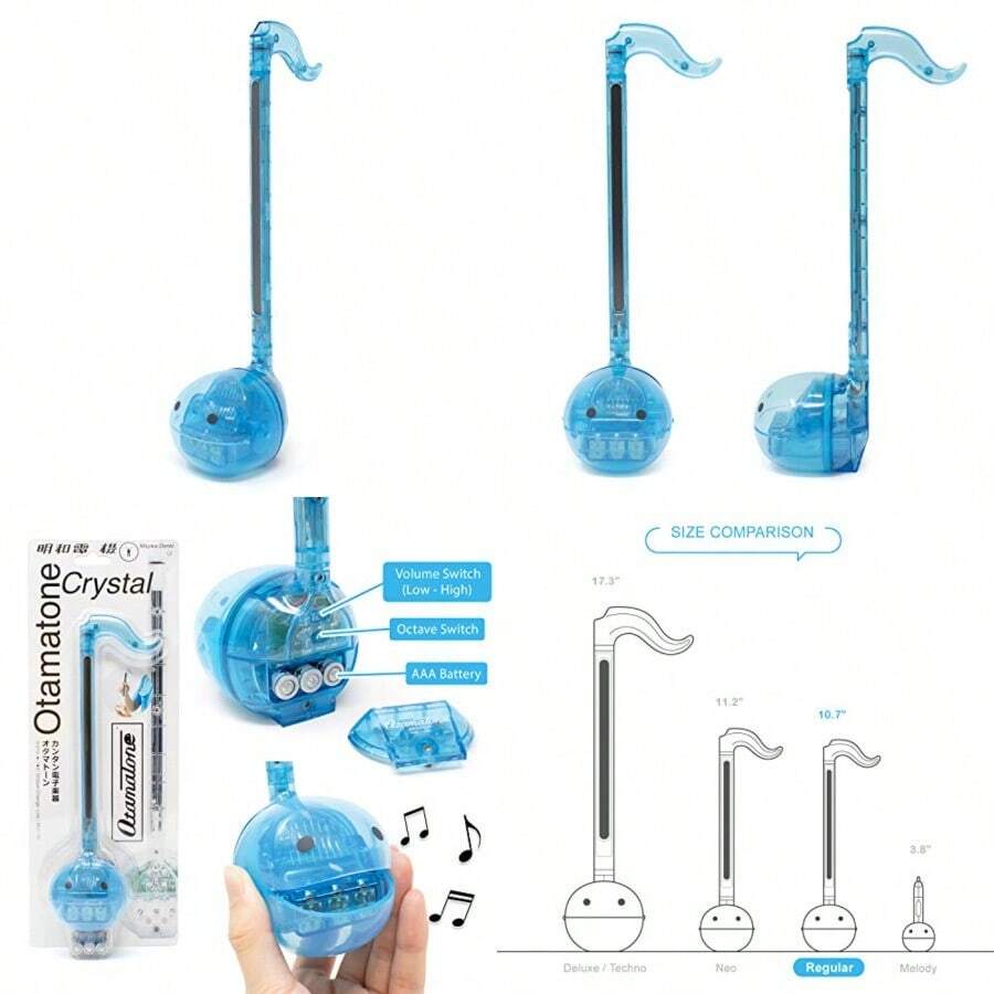 Hamee - Otamatone Crystal - Instrumento Musical Electrónico de Juguete Japonés - Azul - Unisex - Para todas las edades - como en la imagen - Ver 1