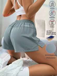 Quần short thể thao nữ, nhiều màu sắc để lựa chọn, quần short chạy bộ tập luyện dành cho nữ, thích hợp mặc ngoài trời mùa hè, quần short nhanh khô, thoáng khí. - Màu xanh Bạc hà - Xem 7
