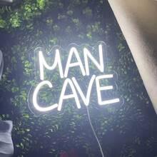 1pc Man Cave Smart Neon Sign – Acrylic Board With Light Strip, Warm White Glow, USB Powered – Perfect For Bedroom Wall Decor, Beauty Bar, Game Room, Birthday Party – Ideal Gift For Men, Teens, Gamers – Great For Home Bar, Garage, Office, Dorm Decoration - Multicolor - View 9