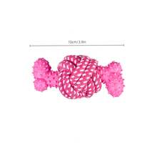 1PC Multi-Color Pet Dog Chew Rope Toy, With TPR Raised Bone Knot Toy, Durable Rope Knot Grinding And Cleaning Toy, Interactive Chew Resistant Toy For Small And Medium-Sized Dogs, Cute Cartoon Style, Perfect For Small Dog Teething, Boredom Relief - Multicolor - View 7