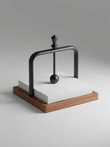 1/2pcs Luxury Wooden & Aluminum Tabletop Napkin Holder, With Spherical Counterweight, Cafe Style Paper Towel Box, Wooden Base, Suitable For Restaurant, Cafe Decor, Home Decoration, Durable, Rustic, Space-Saving - Multicolor - View 7