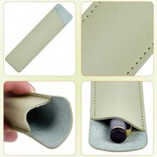 PU皮革创意笔袋，简约皮革笔套，适用于圆珠笔、钢笔，皮革笔筒，笔套，周年纪念礼物 - A - 查看 3