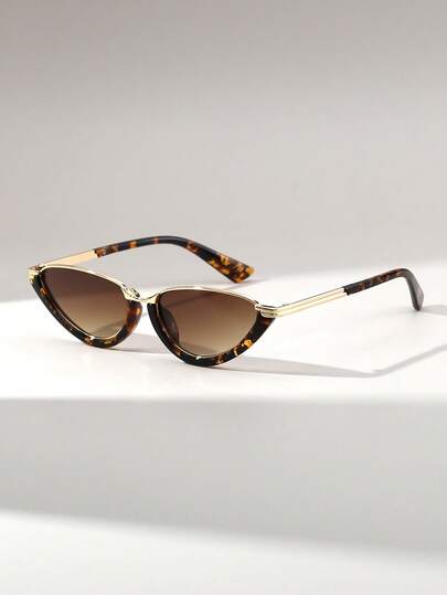 1 pereche de ochelari de modă pentru femei, model cat eye, semi-fără ramă, personalizați, stil Y2K versatil, street style, de înaltă calitate, potriviți pentru exterior, plajă și vacanță