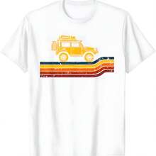 Overland Atlas Retro Rover pistas 4x4 Descarga camping camiseta - Blanco - Ver 1