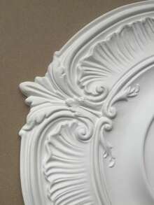 PU Ceiling Medallion Decorative, Lighting Ceiling Medallion Ring For Light Fixtures And Ceiling Fans,White - A - View 2