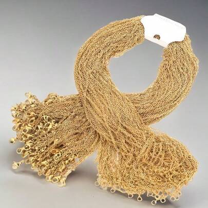 10/50/100 piezas Cadena de collar de acero inoxidable dorado, cadena chapada en oro antioxidante, cadena delicada, cadena refinada, cadena dorada, suministro de cadenas, chapado en 18K, manualidades DIY