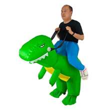 1pc Green Dinosaur Inflatable Costume, Suitable For 1.5-2m Height, Blower Fan Not Included,St. Patrick's Day - Multicolor - View 3