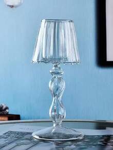 European Style Transparent Glass Candle Holder, Striped Pedestal Candle Holder, Creative Home Decor For Wedding - A (Twist) - View 7